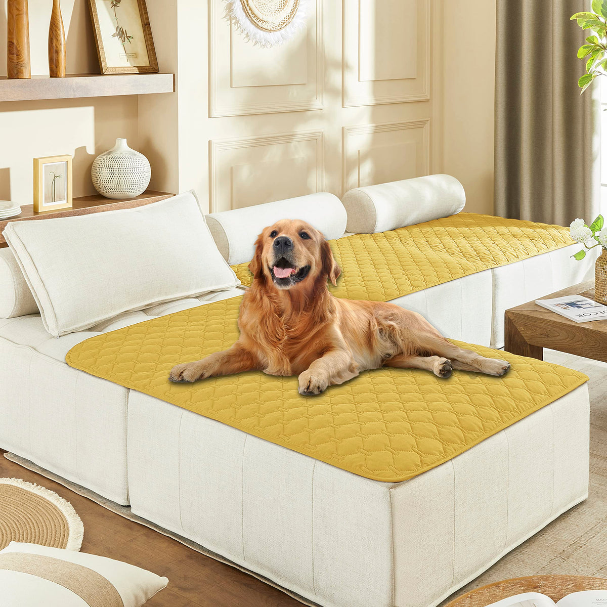 gogobunny Waterproof Pet Blanket for Bed, Washable Couch Cover for Dog Cat