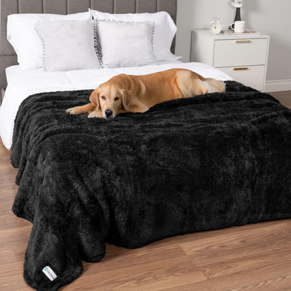 PetAmi Soft Plush Sherpa Dog Blanket for Pet Cat, Medium 29x40, Dusty Blue