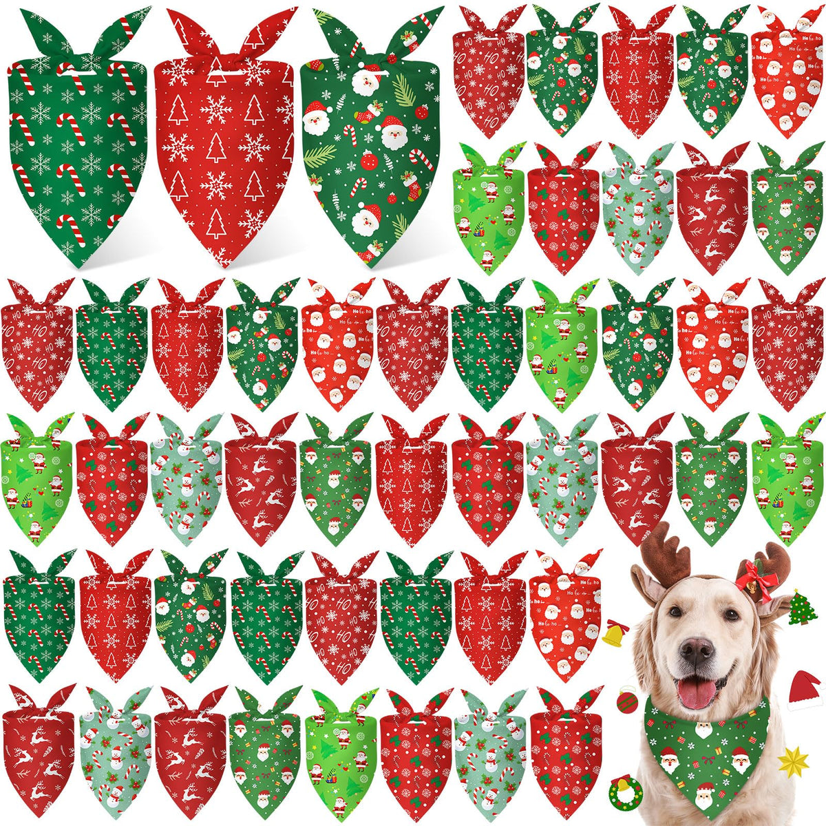 Weewooday 50 Pcs Fall Dog Bandanas Bulk for Autumn Pet Soft Bibs Adjustable Squirrel Fox Hedgehog Kerchief Bandana for Small Medium Large Grooming Accessories (Fall Animals, 25.6 x 17.7 x 17.7 Inch)