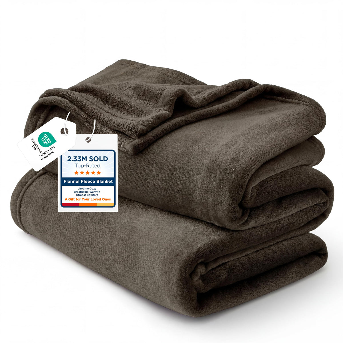 Bedsure GentleSoft Fleece Blanket Twin Size Grey - 300GSM Lightweight Plush Fuzzy Cozy Soft Warm Blanket for Bed, Sofa, Couch, Travel, Camping, 60x80 inches