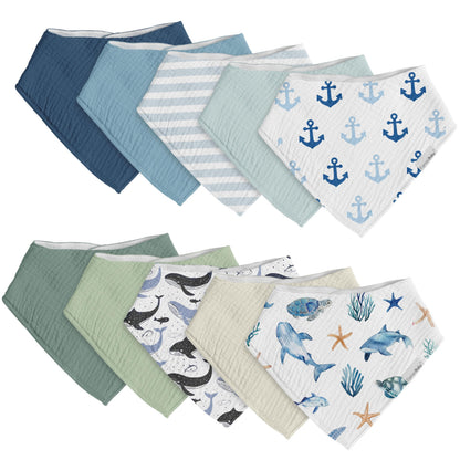 Baby Bandana Drool Bibs for Boys Girls,Super Absorbent Triangle Baby Bibs for Drooling and Teething,100% Cotton Soft for Infant,Newborn 12Pack