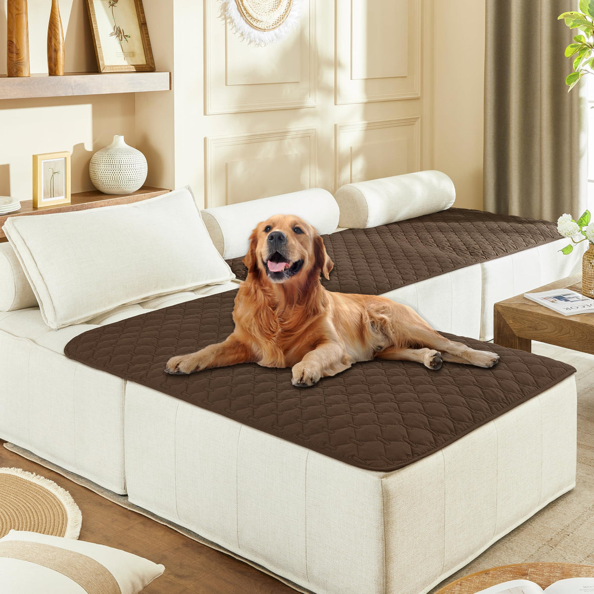 gogobunny Waterproof Pet Blanket for Bed, Washable Couch Cover for Dog Cat