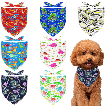 Paisley Dog Bandanas Bulk for Medium Dogs Sewn Edge 7 Pack M