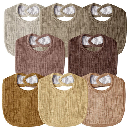 Muslin Baby Bibs for Unisex Boys Girls, Cotton Drool Bibs, Adjustable Newborn Bibs for Drooling and Teething