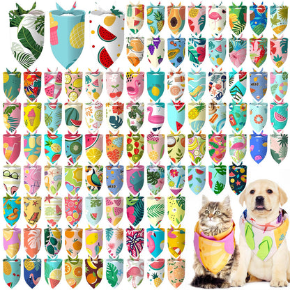 Huhumy 100 Pcs Paw Dog Bandanas Bulk Pet Paw Grooming Bandanas for Dogs