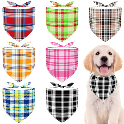Paisley Dog Bandanas Bulk for Medium Dogs Sewn Edge 7 Pack M