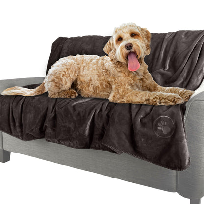PETMAKER Waterproof Reversible Dog Blanket, Gray, 60” x 70”