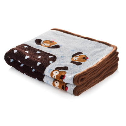 Snuggle Puppy Fleece Blanket for Dogs, Machine Washable, 48 x 30 in