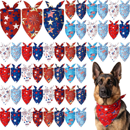 Weewooday 50 Pcs Fall Dog Bandanas Bulk for Autumn Pet Soft Bibs Adjustable Squirrel Fox Hedgehog Kerchief Bandana for Small Medium Large Grooming Accessories (Fall Animals, 25.6 x 17.7 x 17.7 Inch)