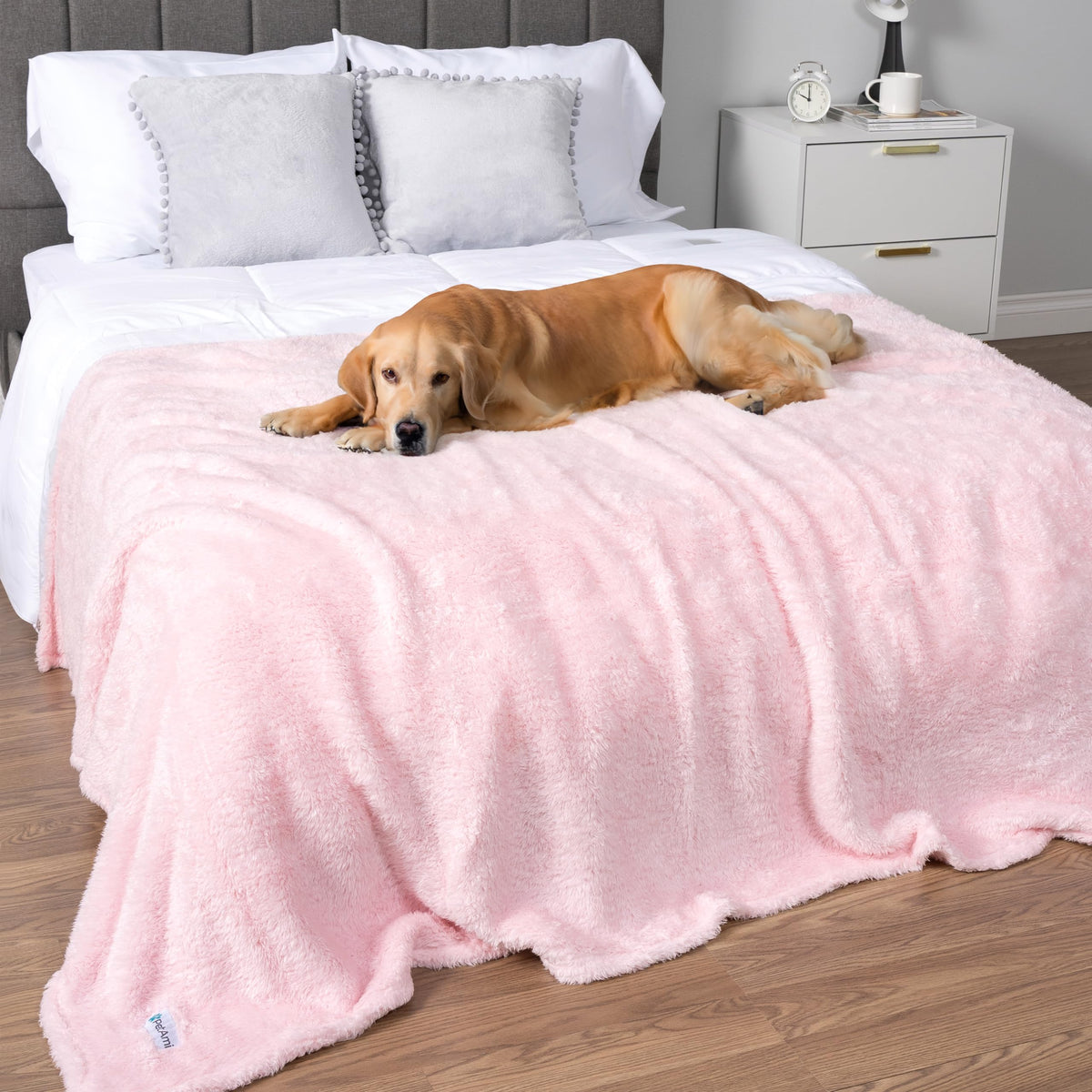 PetAmi Soft Plush Sherpa Dog Blanket for Pet Cat, Medium 29x40, Dusty Blue