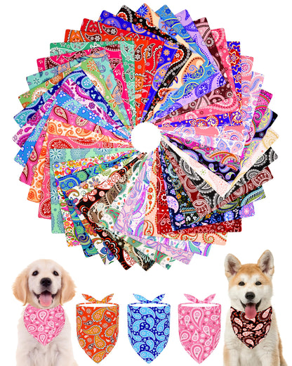 PET SHOW 50 Pack Boy Dog Bandanas Bulk for Medium Dogs