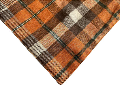 Realeaf Fall Dog Bandanas 2 Pack, Orange Plaid Pet Scarf for Boy and Girl, Premium Durable Fabric, Holiday Halloween Thanksgiving Bandana for Large and Extra Large Dogs (X-Large)