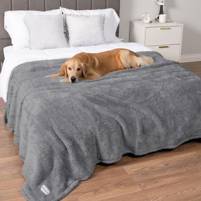 PetAmi Fluffy Sherpa Waterproof Dog Blanket for Small Pet Cat, 24x32 Pink