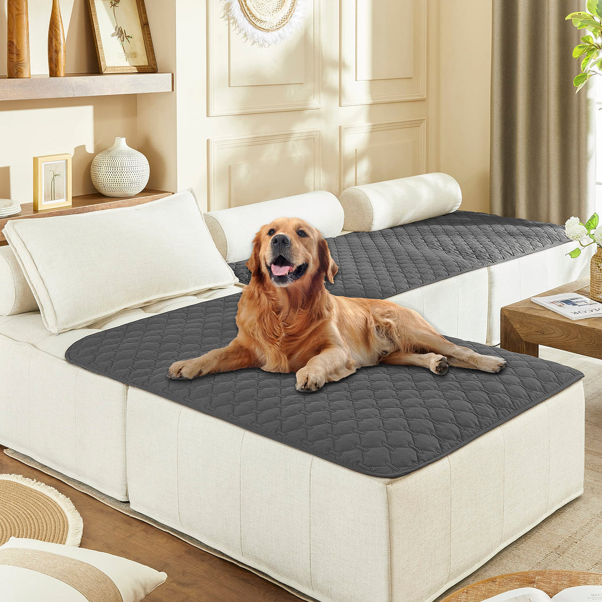gogobunny Waterproof Pet Blanket for Bed, Washable Couch Cover for Dog Cat