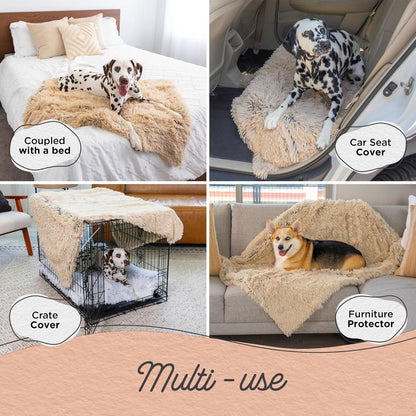 Best Friends by Sheri Dog Blanket, Shag Faux Fur, Taupe, 30" x 40"