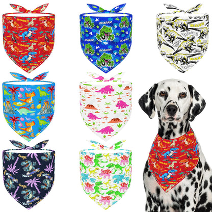 Paisley Dog Bandanas Bulk for Medium Dogs Sewn Edge 7 Pack M