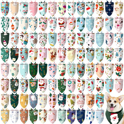 Huhumy 100 Pcs Paw Dog Bandanas Bulk Pet Paw Grooming Bandanas for Dogs