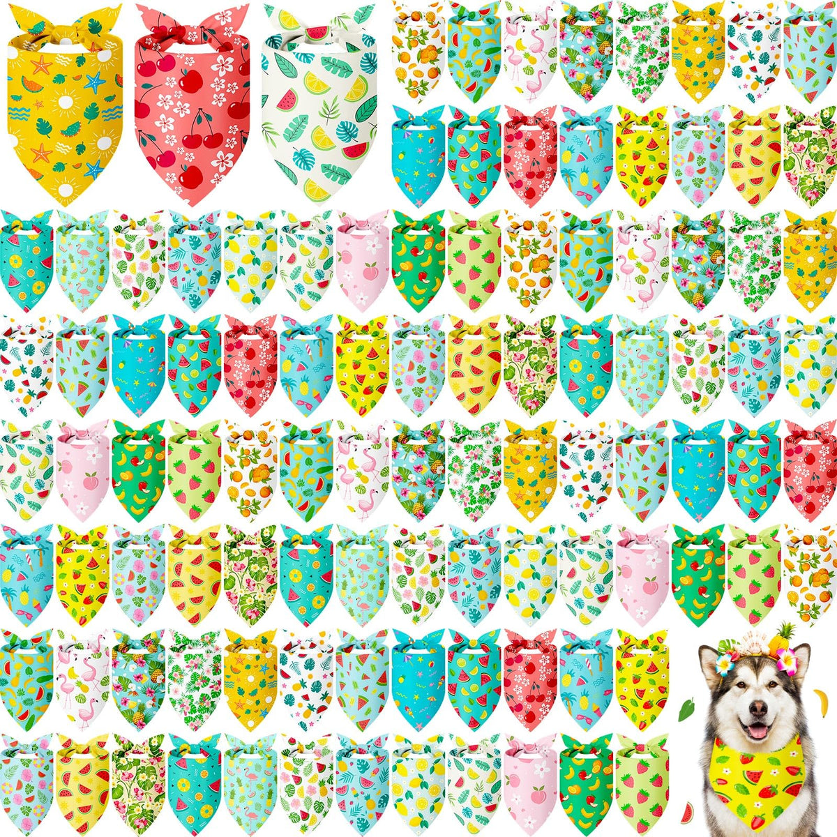 Abbylike 100 Pcs Halloween Dog Bandanas Bulk Cute Dog Paw Prints Pattern