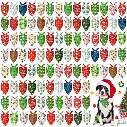 Abbylike 100 Pcs Summer Hawaiian Dog Bandanas Bulk, Tropical Fruits