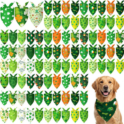 Abbylike 100 Pcs Halloween Dog Bandanas Bulk Cute Dog Paw Prints Pattern