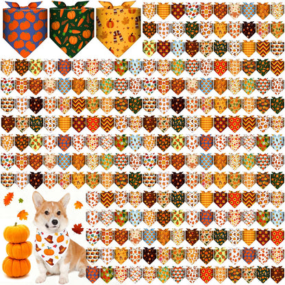 Aliceset 240 Pcs Thanksgiving Fall Leaves Dog Bandanas Bulk