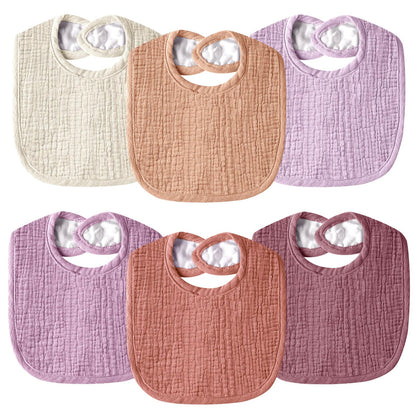 Muslin Baby Bibs for Unisex Boys Girls, Cotton Drool Bibs, Adjustable Newborn Bibs for Drooling and Teething