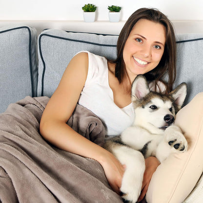PETMAKER Waterproof Reversible Dog Blanket, Gray, 60” x 70”