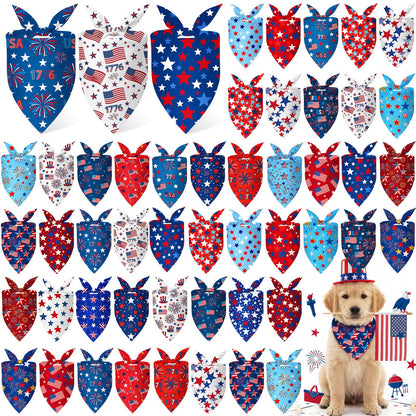 Abbylike 50 Pcs Halloween Dog Bandanas Bulk, Pumpkin Ghost Bat Skull