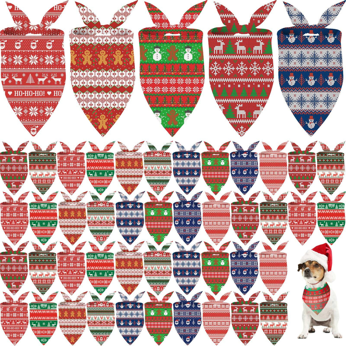 Weewooday 50 Pcs Fall Dog Bandanas Bulk for Autumn Pet Soft Bibs Adjustable Squirrel Fox Hedgehog Kerchief Bandana for Small Medium Large Grooming Accessories (Fall Animals, 25.6 x 17.7 x 17.7 Inch)