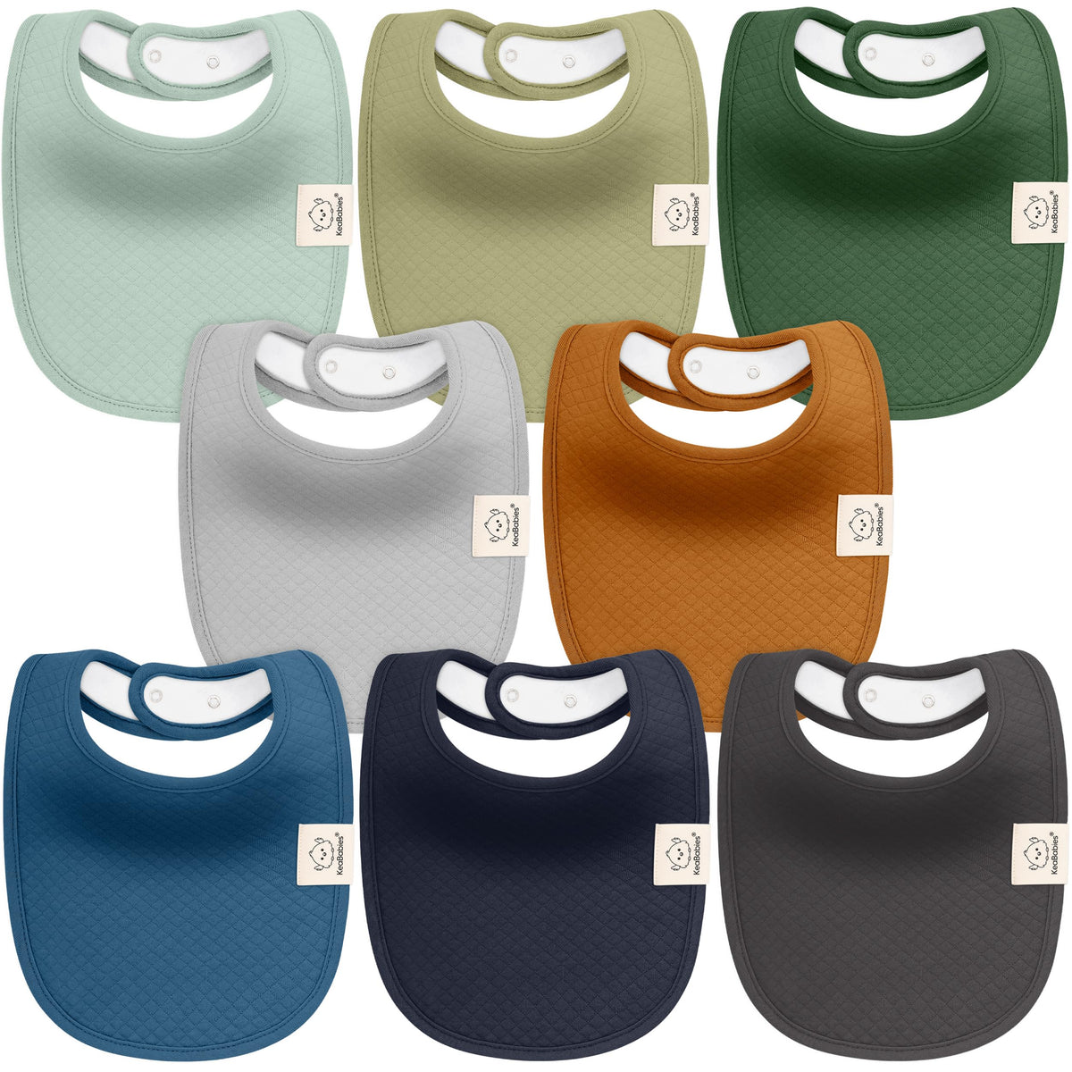 KeaBabies 8-Pack Organic Baby Bibs for Drooling and Teething (Pets & Paws)