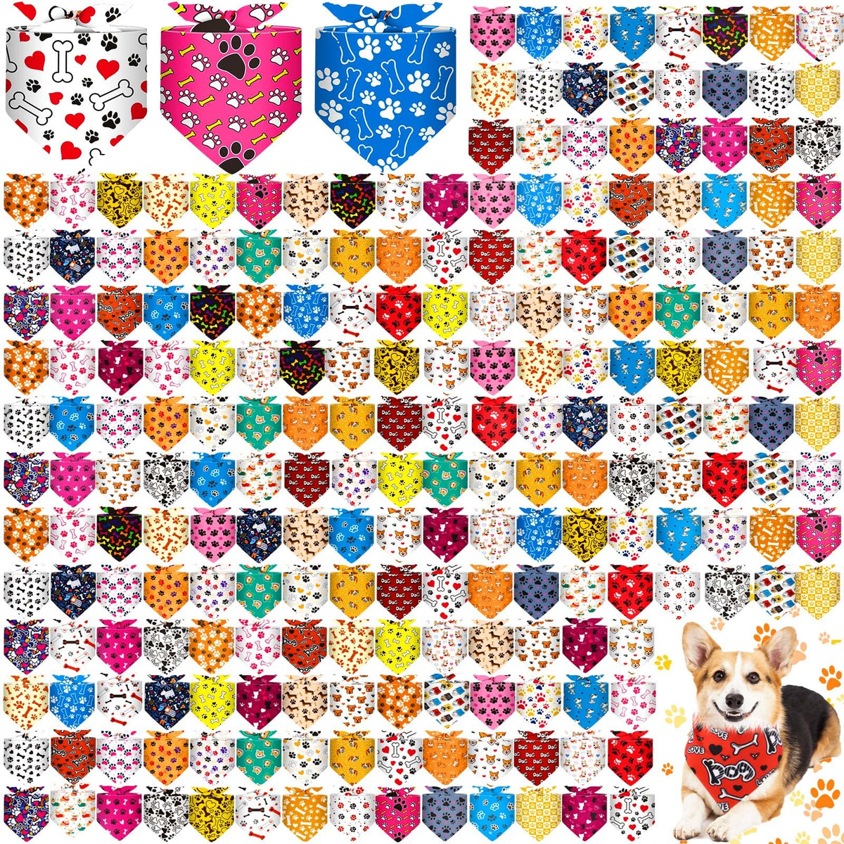 Aliceset 240 Pcs Thanksgiving Fall Leaves Dog Bandanas Bulk
