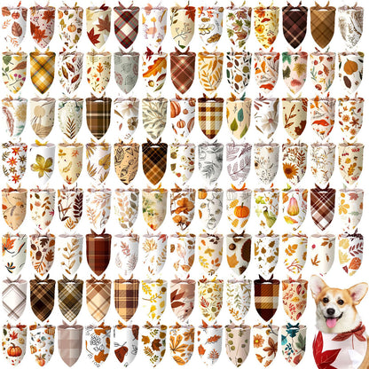 Huhumy 100 Pcs Paw Dog Bandanas Bulk Pet Paw Grooming Bandanas for Dogs