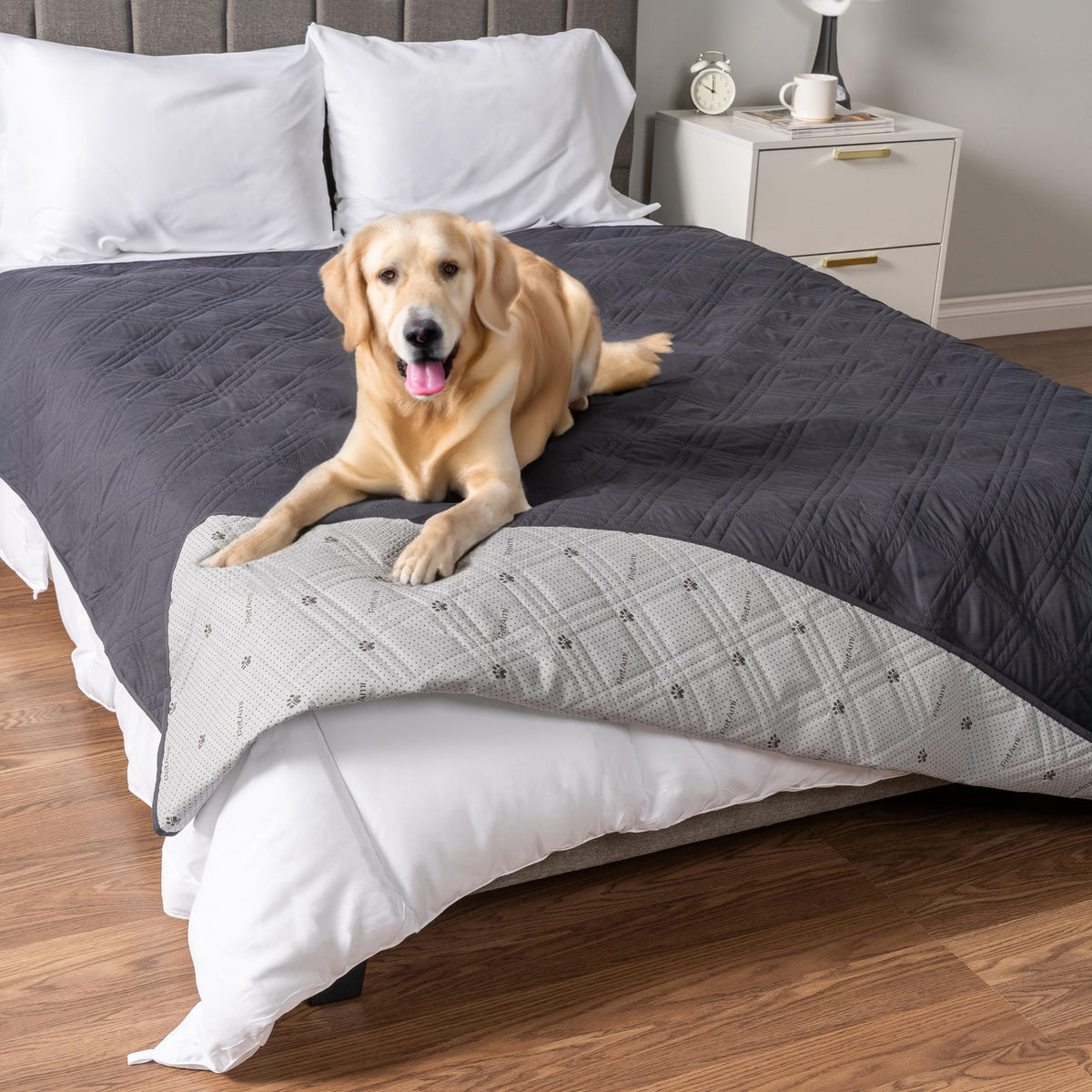 PetAmi Waterproof Couch Cover for Dog Non-Slip Bed Sofa Blanket, 52x82 Gray
