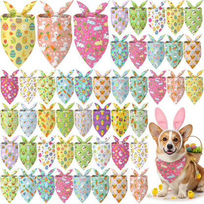 Abbylike 50 Pcs Halloween Dog Bandanas Bulk, Pumpkin Ghost Bat Skull