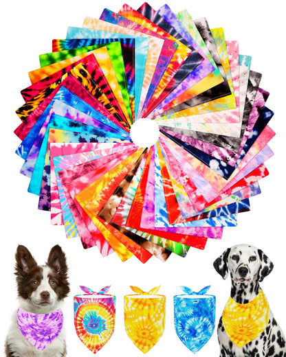 PET SHOW 50 Pack Boy Dog Bandanas Bulk for Medium Dogs