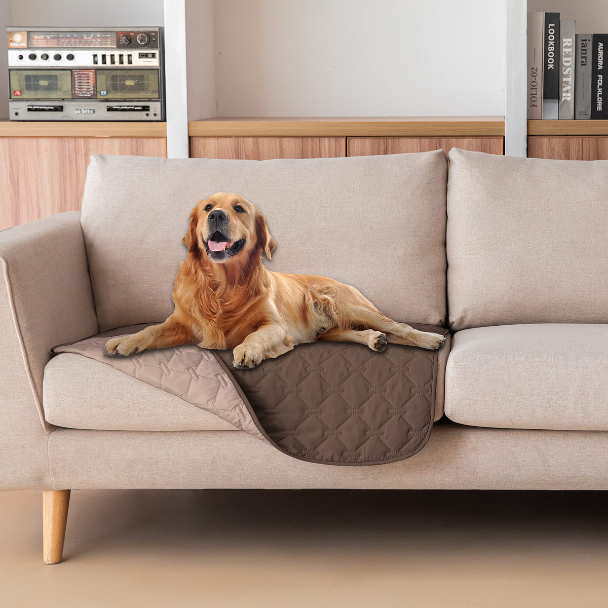 gogobunny Waterproof Pet Blanket for Bed, Washable Couch Cover for Dog Cat