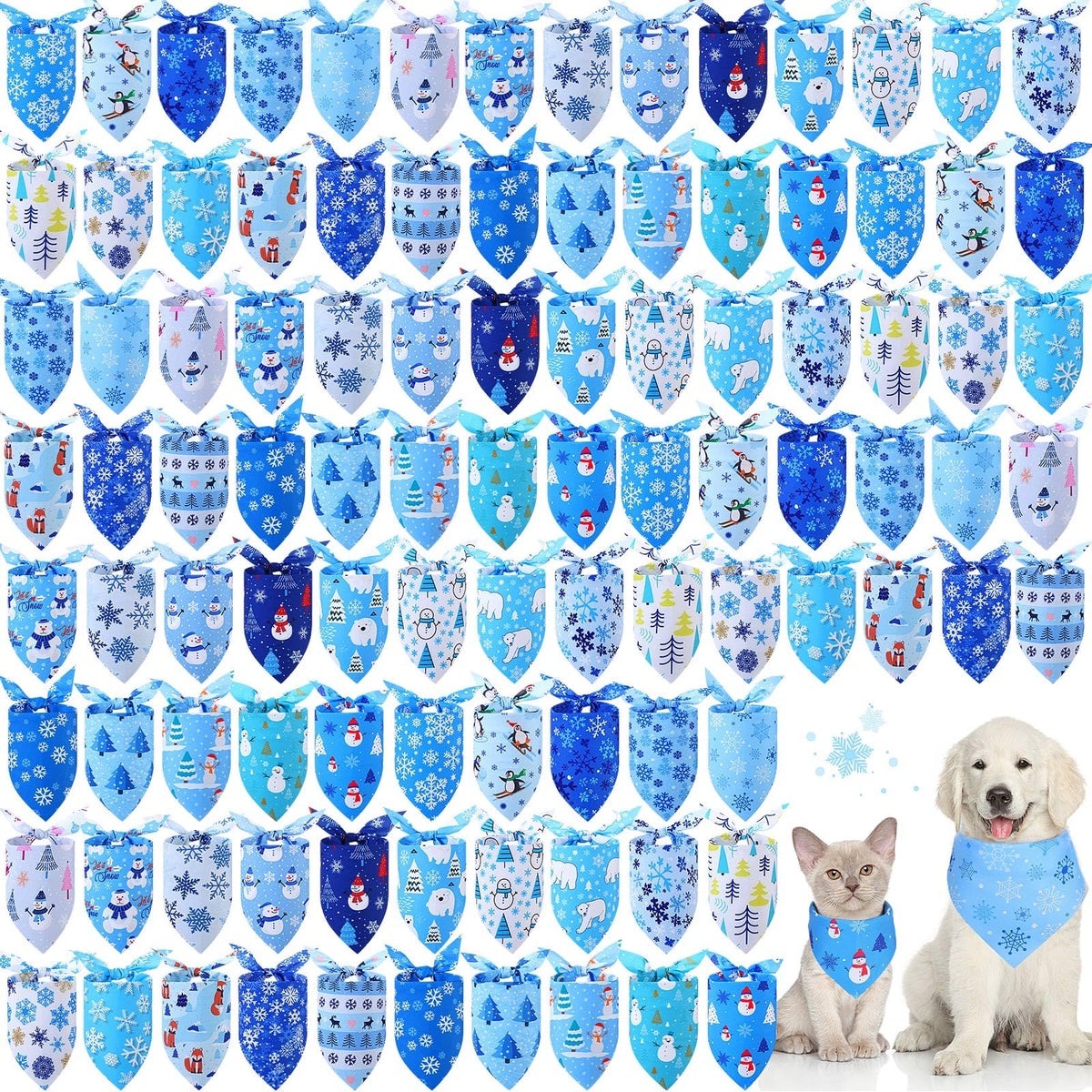 Abbylike 100 Pcs Halloween Dog Bandanas Bulk Cute Dog Paw Prints Pattern