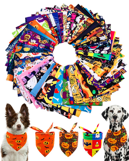 PET SHOW 50 Pack Boy Dog Bandanas Bulk for Medium Dogs