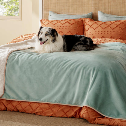 Bedsure Waterproof Dog Blankets for Large Dogs Sherpa Fleece Throw, 40X50