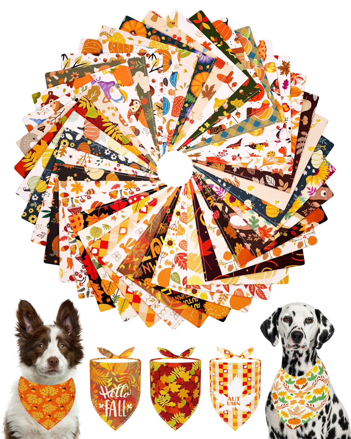 PET SHOW 50 Pack Boy Dog Bandanas Bulk for Medium Dogs