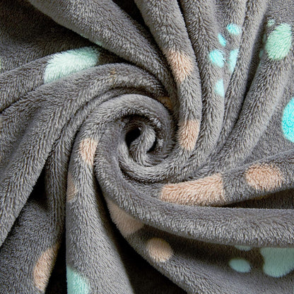 Allisandro 350 GSM-Super Soft and Premium Fuzzy Flannel Fleece Pet Dog Blanket, The Cute Print Design Washable Fluffy Blanket for Puppy Cat Kitten Indoor Outdoor, Grey, 40 x 32 Inches