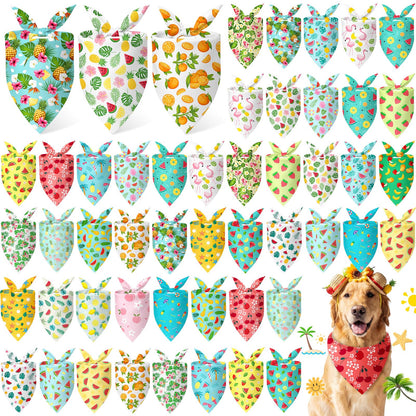 Abbylike 50 Pcs Halloween Dog Bandanas Bulk, Pumpkin Ghost Bat Skull