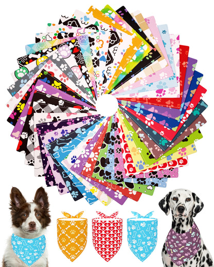 PET SHOW 50 Pack Boy Dog Bandanas Bulk for Medium Dogs