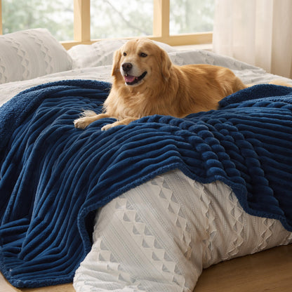 Bedsure ComfyFleece® Waterproof Dog Blankets for Large Dogs,50x60 Cream
