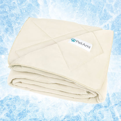 PetAmi Cooling Dog Blanket Lightweight Soft for Large Pet Cat, 40x60 Navy
