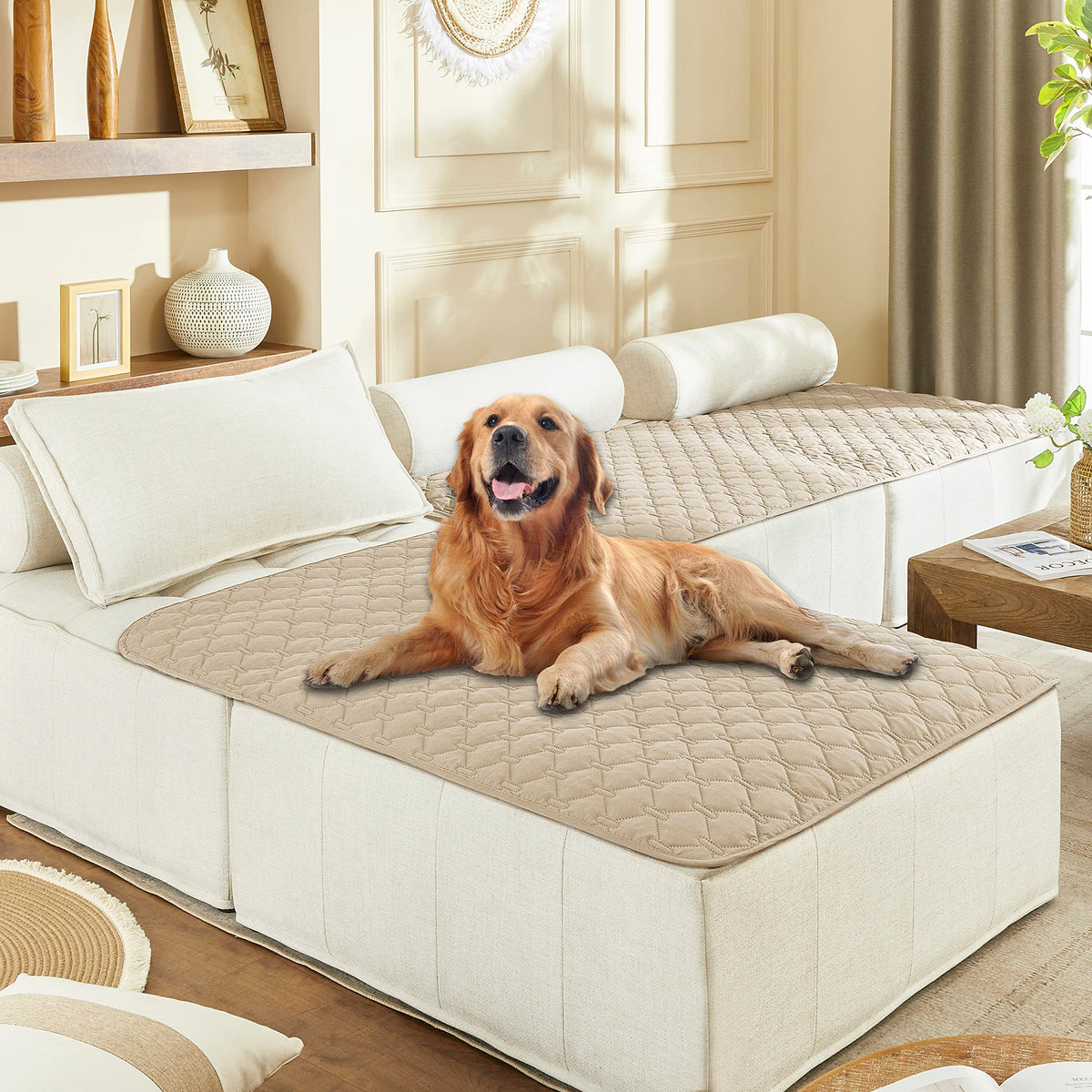 gogobunny Waterproof Pet Blanket for Bed, Washable Couch Cover for Dog Cat