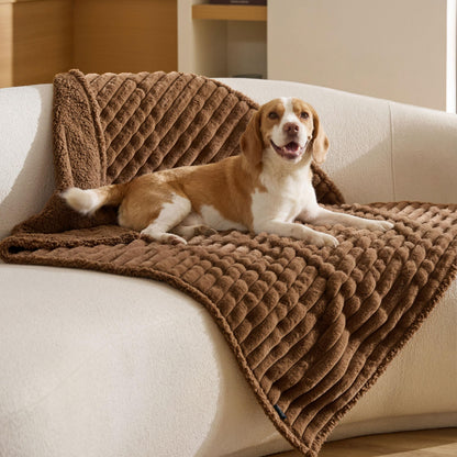 Bedsure ComfyFleece® Waterproof Dog Blankets for Large Dogs,50x60 Cream