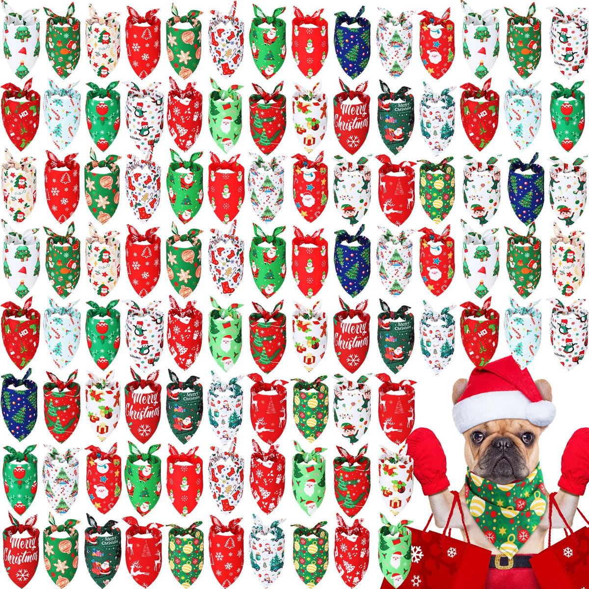 Abbylike 100 Pcs Summer Hawaiian Dog Bandanas Bulk, Tropical Fruits