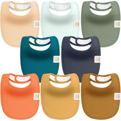 KeaBabies 8-Pack Organic Baby Bibs for Drooling and Teething (Pets & Paws)