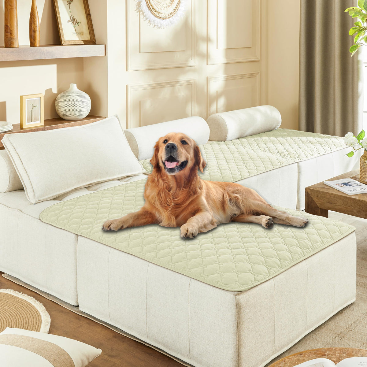 gogobunny Waterproof Pet Blanket for Bed, Washable Couch Cover for Dog Cat